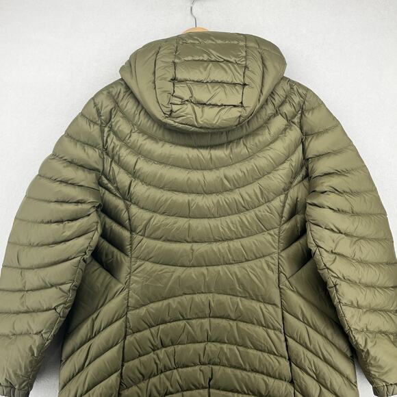 LL BEAN Coat Women XL Ultralight 850 Goose Down Hooded Jacket Parka Puffer Green - Picture 8 of 16